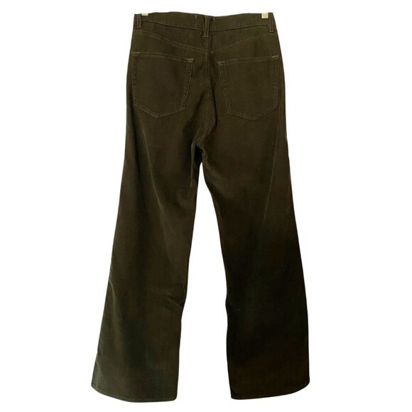 ROUJE PARIS CONCORDE CORDUROY FLARED PANTS IN OLIVE GREEN - S (38) - Picture 2 of 6